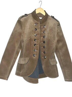 NWOT Milio Milano Double-Breasted Peacoat, Velvety, Tan, Large, EUC